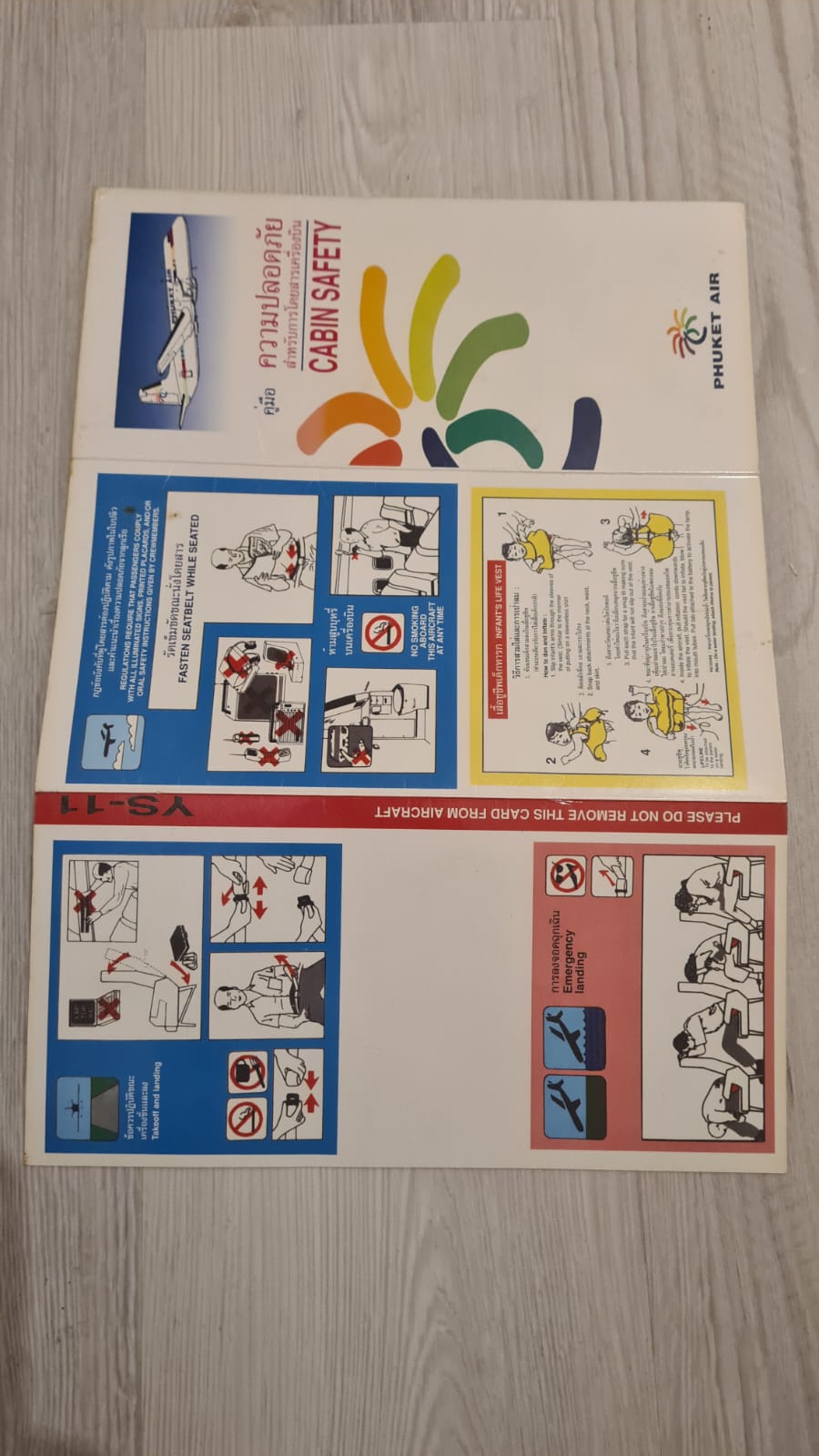 Phuket Air NAMC YS-11 Safety Card